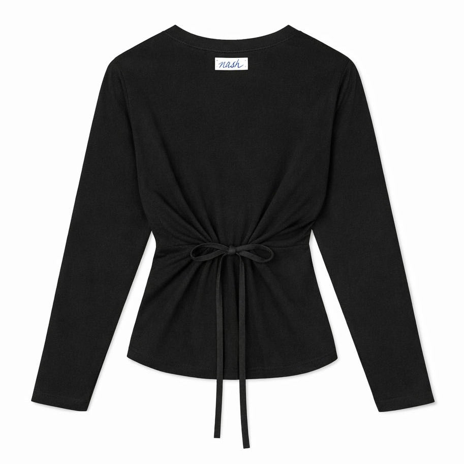 Cinched Oversized Tee - Black