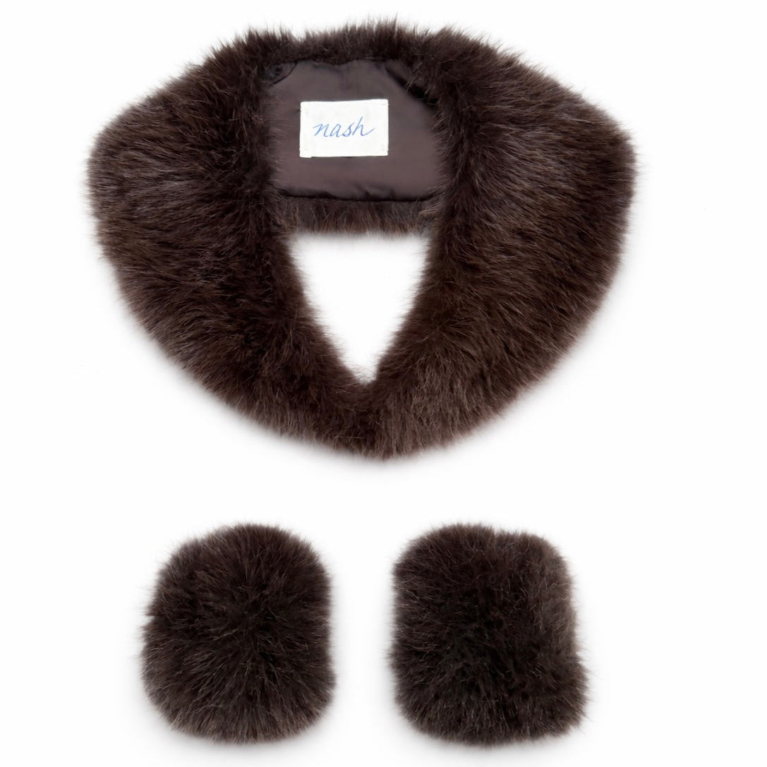 Faux Fur Collar & Cuffs