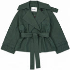 Cropped Trench Coat - Green