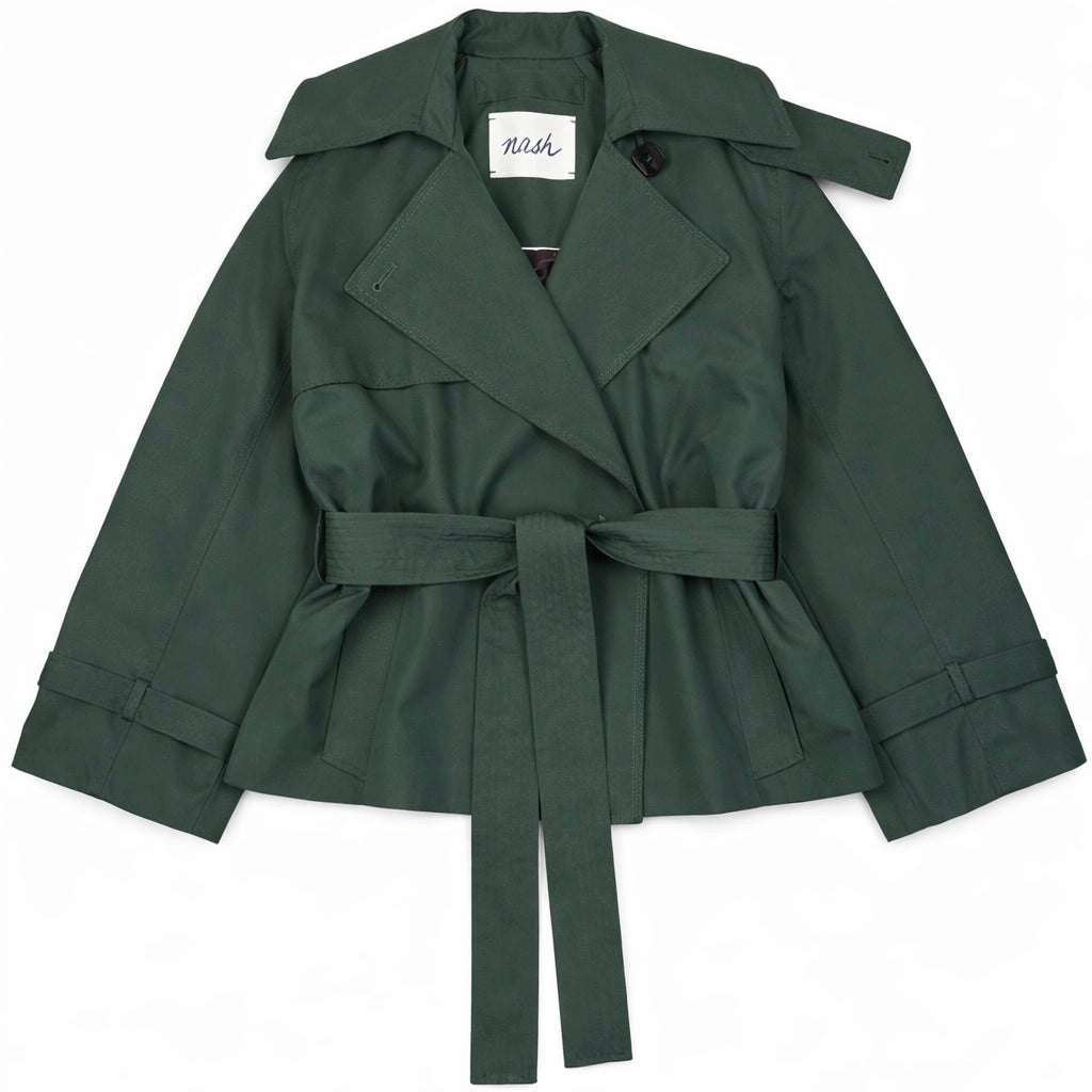 Cropped Trench Coat - Green