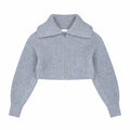 Cropped Cardigan - Grey