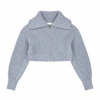 Cropped Cardigan - Grey