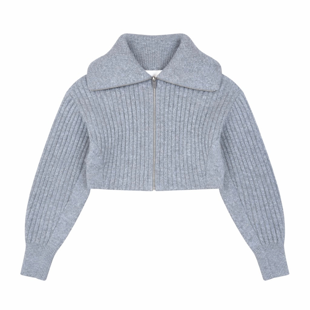 Cropped Cardigan - Grey