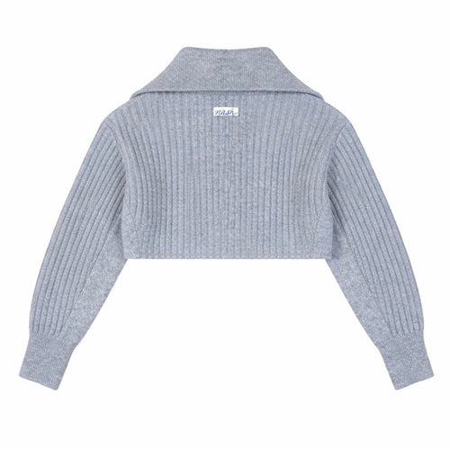 Cropped Cardigan - Grey