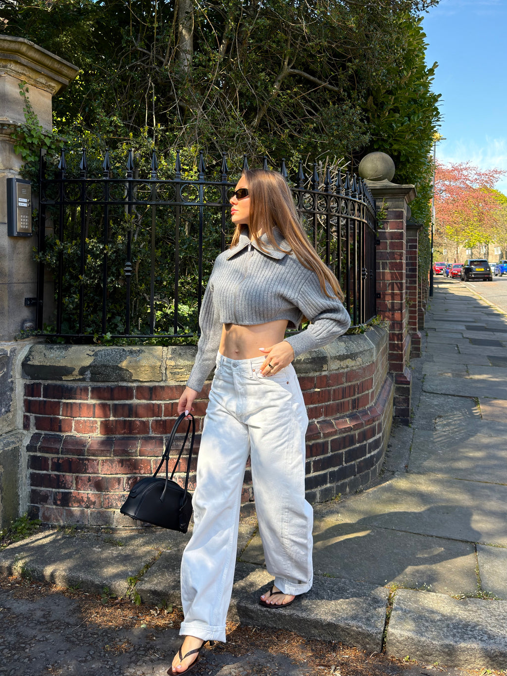 Cropped Cardigan - Grey