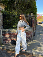 Cropped Cardigan - Grey