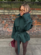 Cropped Trench Coat - Green