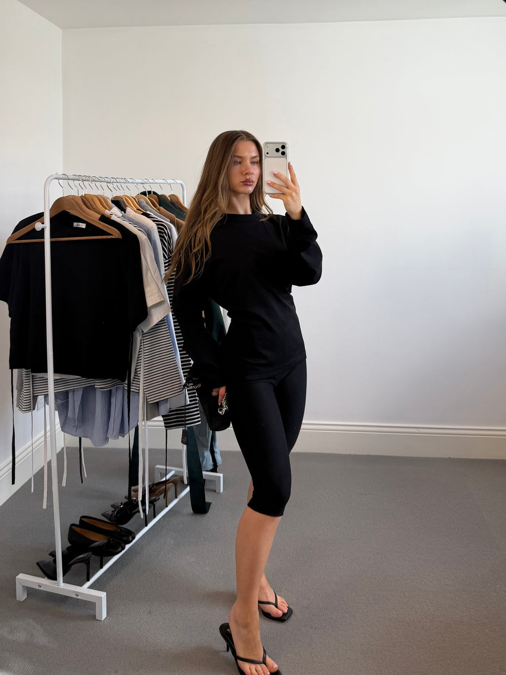 Cinched Oversized Tee - Black