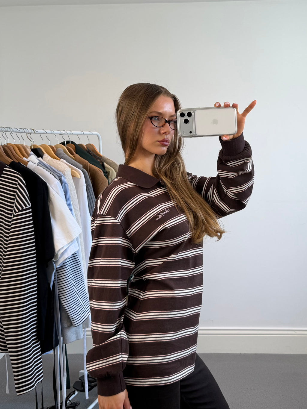 Striped Polo - Brown
