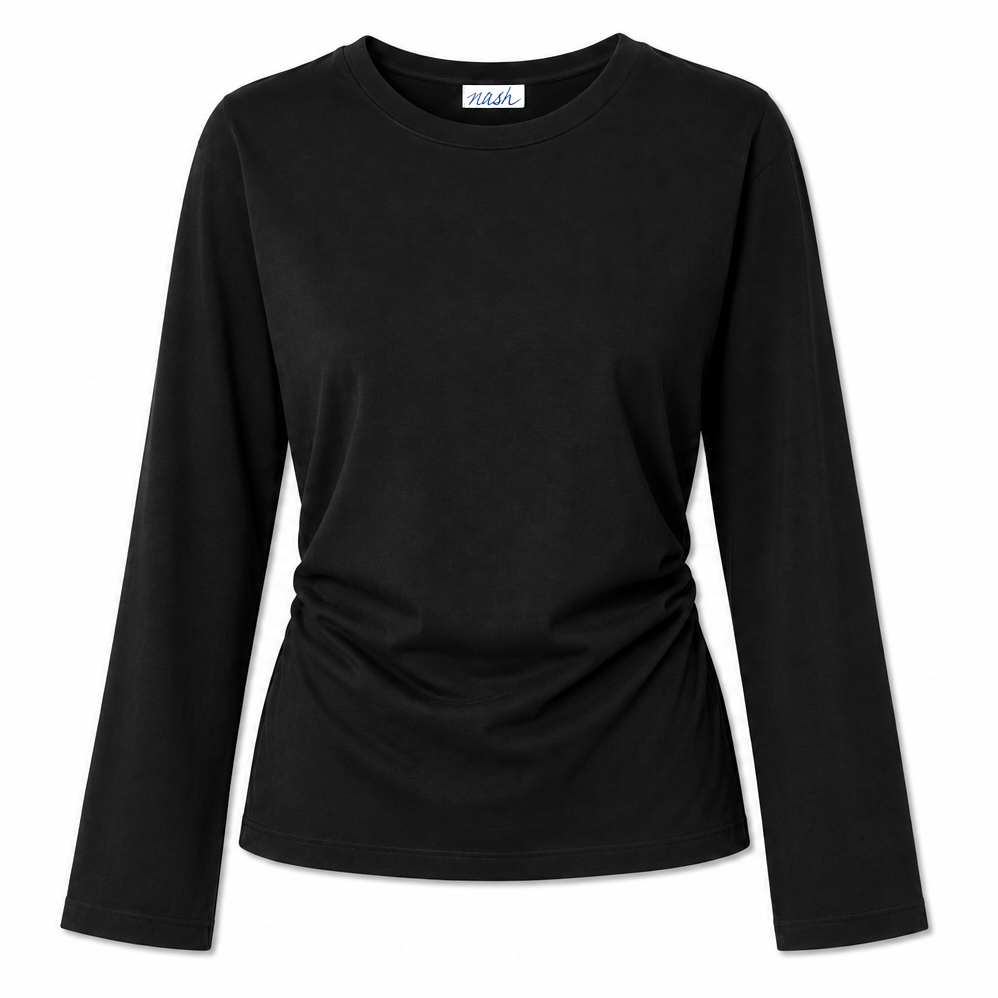 Cinched Oversized Tee - Black